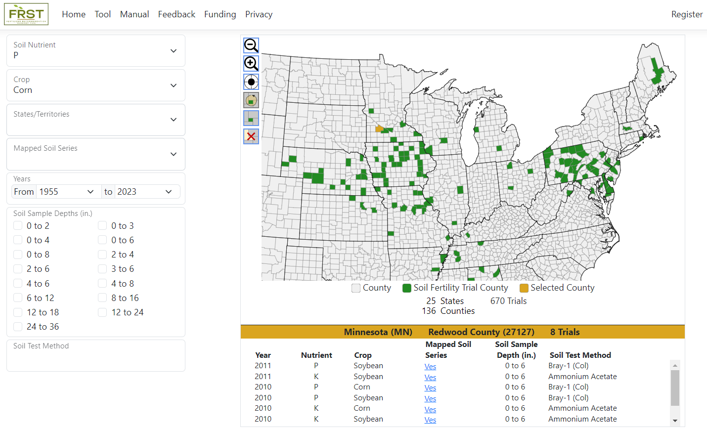 Interactive soil fertility map for crop management